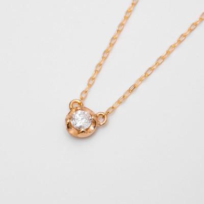 ふるさと納税 大津市 【10金イエローゴールド ダイヤモンドネックレス】0.05ct 可愛さと上品さを兼ね備えたペンダント