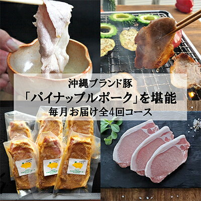 【ふるさと納税】【毎月定期便】4ヵ月定期便!パイナップル ポーク 満腹セット全4回【配送不可地域：離島】【4009591】