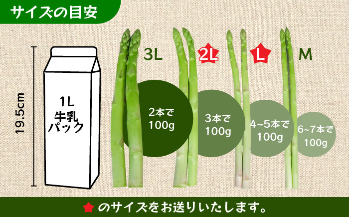 【先行予約】モーモーアスパラ夏芽 L・M 600g（6月中旬より順次発送） 食べやすい太さの2種セット 600g 日田市 / 有限会社本川牧場 [ARAI037]