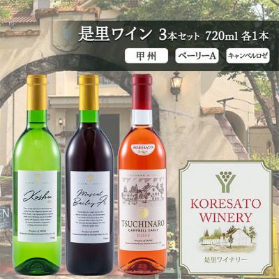 ふるさと納税 赤磐市 ワイン 果実酒 甲州  ベーリーA キャンベルロゼ 720ml　各1本[NO5765-1252]