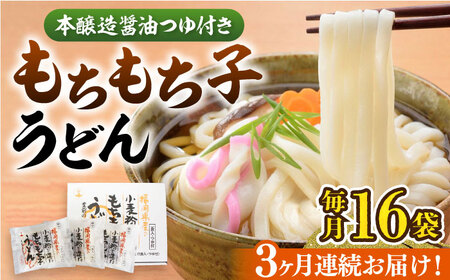 【全3回定期便】もちもち子うどん(16食入り)《豊前市》【富士菊】うどん 麺 [VAI067]