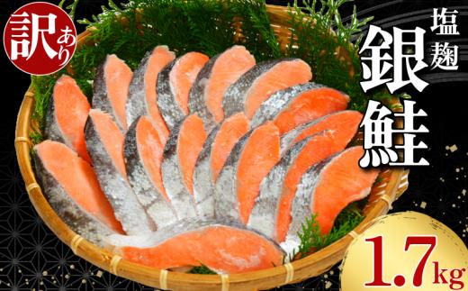 訳あり 銀鮭 切身 塩麴漬け 約1.7㎏ 鮭 しゃけ さけ シャケ 切り身 塩麴 塩 麹 漬け魚 鮭切身 塩鮭 銀鮭切身 お弁当 惣菜 おかず つまみ 焼魚 サーモン 魚介 魚貝 魚 海鮮 大容量 ギフト お取り寄せ グルメ プレゼント 贈答 贈り物 冷凍 冷凍食品 個別冷凍 小分け ふるさと納税 ふるさと納税鮭 ふるさと納税さけ ふるさと納税しゃけ 送料無料 11000円 千葉県 銚子市 辻野