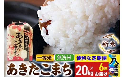 《新米》《定期便6ヶ月》あきたこまち 一等米 20kg【無洗米】 令和8年産 秋田県産 こまちライン [新米 こまちライン あきたこまち ブランド米 お米 白米 精米 無洗米 米どころ 秋田 秋田県産]