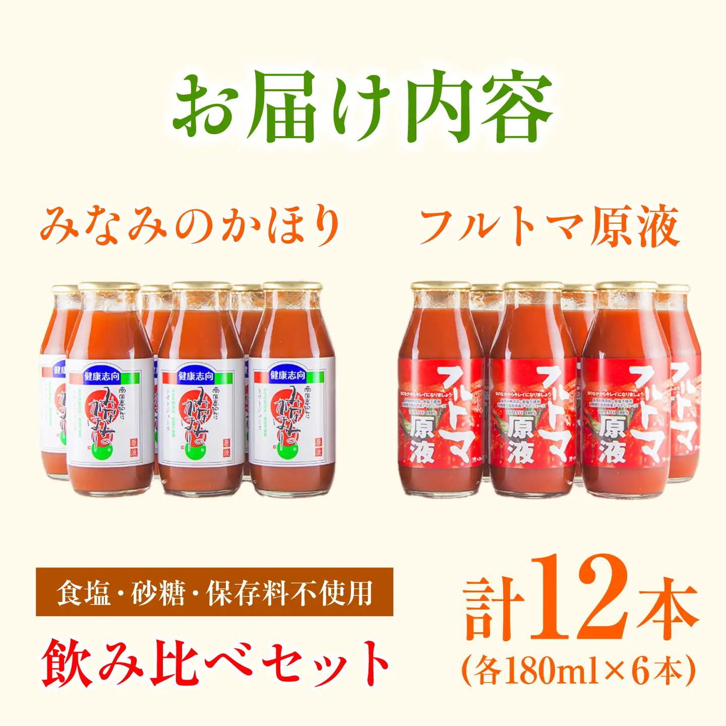 飲みくらべセット 12本入り（みなみのかほり＆フルトマ原液/各180ml） 高知県土佐市 【有限会社　池一菜果園】 [BQAG005]