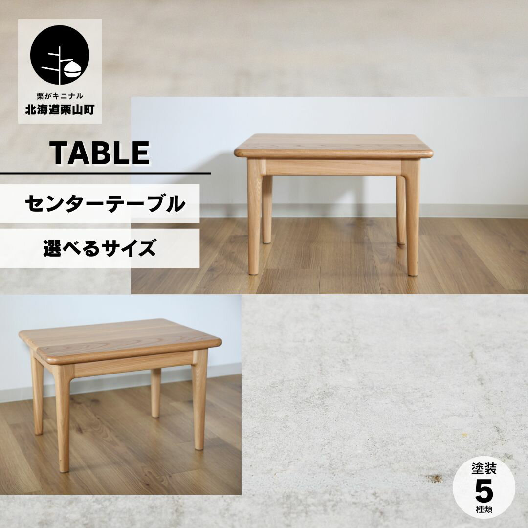 【ふるさと納税】センターテーブル《突板・無垢ハギ天板／60×45cm・90×60cm》【塗装色選択可】