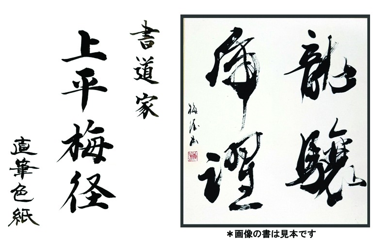 099H4652 書道家による直筆書 上平梅径 直筆書(白4字)