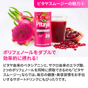 [定期便／3ヶ月] ピタヤスムージー 195g×計90本 (30本×3回)【甘味料・香料・着色料未使用】｜ピタヤ ドラゴンフルーツ ザクロ ジュース フルーツ 果物 くだもの 濃厚 ポリフェノール ベ