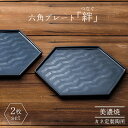 【ふるさと納税】【美濃焼】絆（つなぐ）六角プレート 2枚セット【カネ定製陶】食器 プレート 縁起 [MEI004]