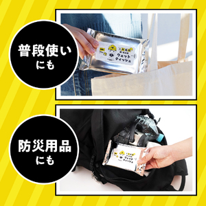 【メール便発送】防災対応ウェットティッシュ　6個セット 吉田のうどんぶりちゃん 防災 除菌 5年保証 高防湿性 長期保存 備蓄 災害