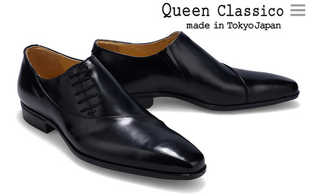 クインクラシコ 革靴 62002 (カラー：ブラック、サイズ：26.0cm) ビジネスシューズ 本革 サイドレース エラスティック スリッポン 牛革 フォーマル
