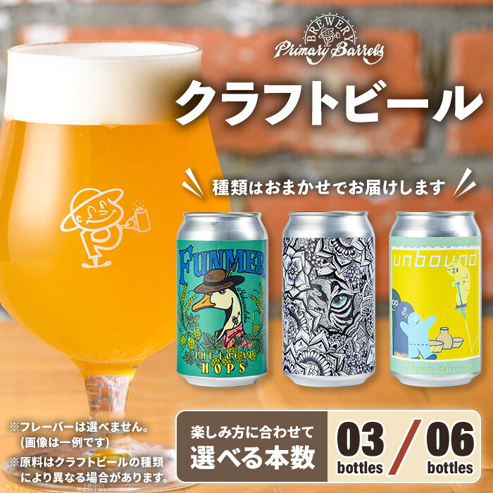 【ふるさと納税】＜内容量が選べる＞クラフトビール Primary Barrels おまかせセット (350ml/3・6本) Primary Barrels プライマリーバレルズ ビール クラフトビール 【fc-EK001・fc-EK002】【Primary Barrels】