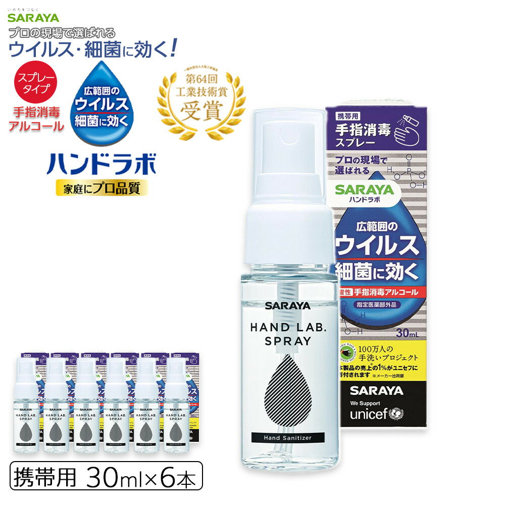 【ふるさと納税】ハンドラボ手指消毒スプレーVH30ml×6 | サラヤ SARAYA ハンドラボ 消毒 消毒液 細菌 スプレー 酸性アルコール消毒剤 携帯用 おすすめ 人気 送料無料