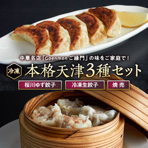 本格天津3種セット（桜川ゆず餃子、冷凍生餃子、焼売） 詰め合わせ セット 中華 天津 冷凍餃子 生餃子 餃子 [BK002sa]