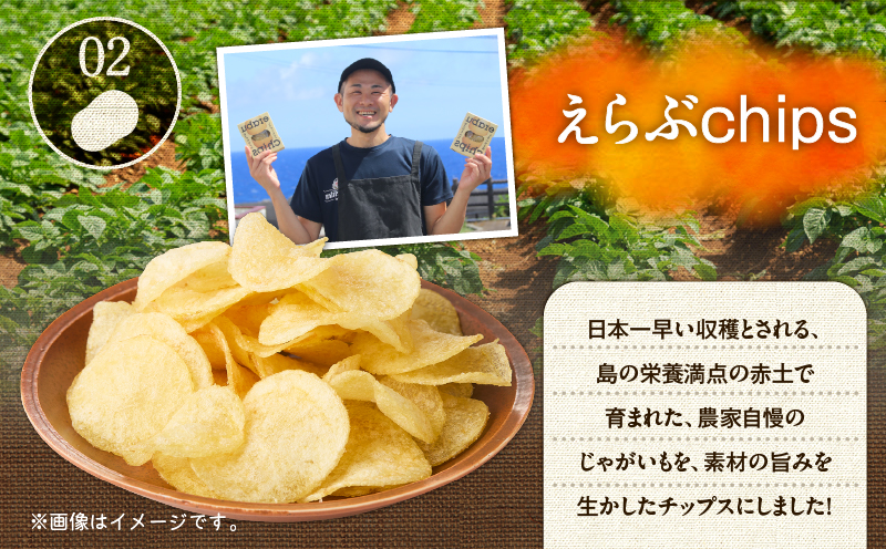 花火大会応援！島のビール”島みかんペールエール”とじゃがいもチップス”えらぶchips”の「晩酌セット」 ビール×2本、チップス×2袋　C064-002-01