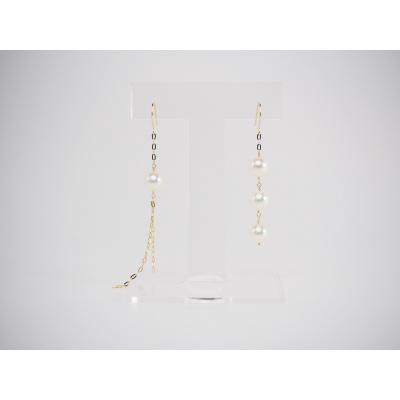 ふるさと納税 甲府市 K18　あこや真珠 左右非対称 ピアス　アシンメトリーフックパールピアス　JE290 |  | 01