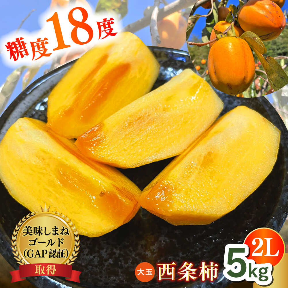 【ふるさと納税】【数量限定40個】【秋限定！先行予約/10月上旬より順次発送】美味しまねゴールド認証取得！ 松江市産 西条柿 合わせ柿 大玉2L 5kg 島根県松江市/mishiro farm[ALIJ005]