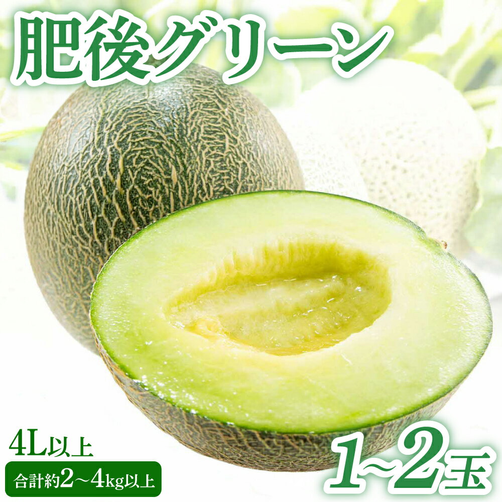 【ふるさと納税】【先行予約】肥後グリーンメロン 熊本県 八代市産 【選べる内容量】 4L以上 1玉～2玉（約2kg～4kg）青肉メロン 果物 くだもの フルーツ メロン 肥後グリーン 熊本メロン ジューシー 旬 お取り寄せ 贈り物 ギフト 送料無料 【2026年5月上旬より順次発送】