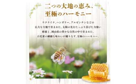 【 海外産×岡山県産ハチミツのコラボ 】黄金ブレンドはちみつ （便利なワンタッチボトル） 500g  ／ ブレンドはちみつ 蜂蜜 はちみつ ハチミツ 海外産 国産 岡山県 美咲町 常温