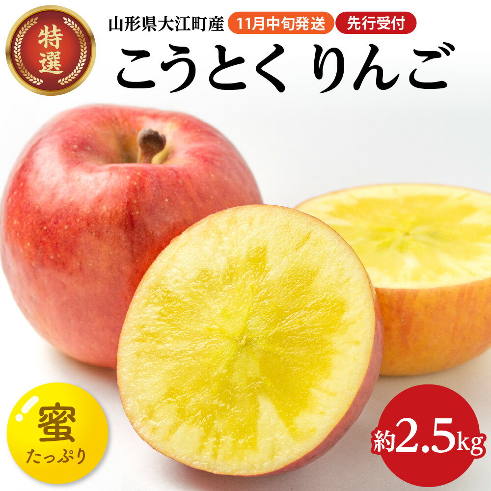 【ふるさと納税】 《先行受付》 蜜たっぷり！ 特選こうとくりんご 約2.5kg 幻のりんご 【2026年11月中旬頃～発送予定】 大江町産 山形りんご こうとく りんご リンゴ 林檎 果物 フルーツ 産地直送