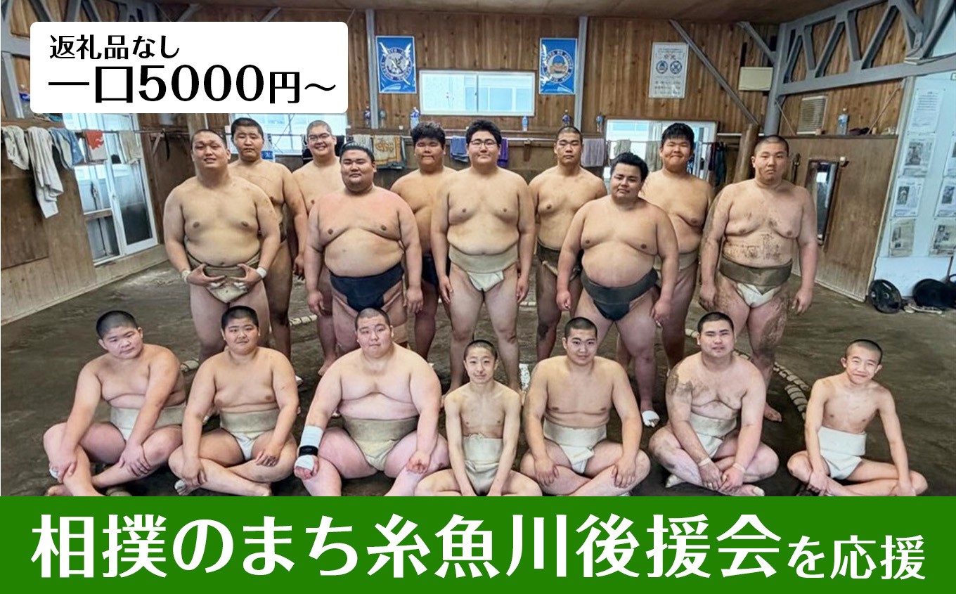 
                  「特定非営利活動法人 相撲のまち糸魚川後援会」を応援（返礼品なし) 【寄附のみ申込み 応援 応援寄附 応援企画  糸魚川市 相撲のまち】
                