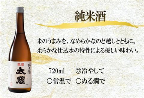 唐津地酒太閤 淡麗辛口の大吟醸酒 芳醇辛口の特別純米酒 濃淳うま口の純米酒 720ml各1本(計3本) 日本酒飲み比べセット B-3