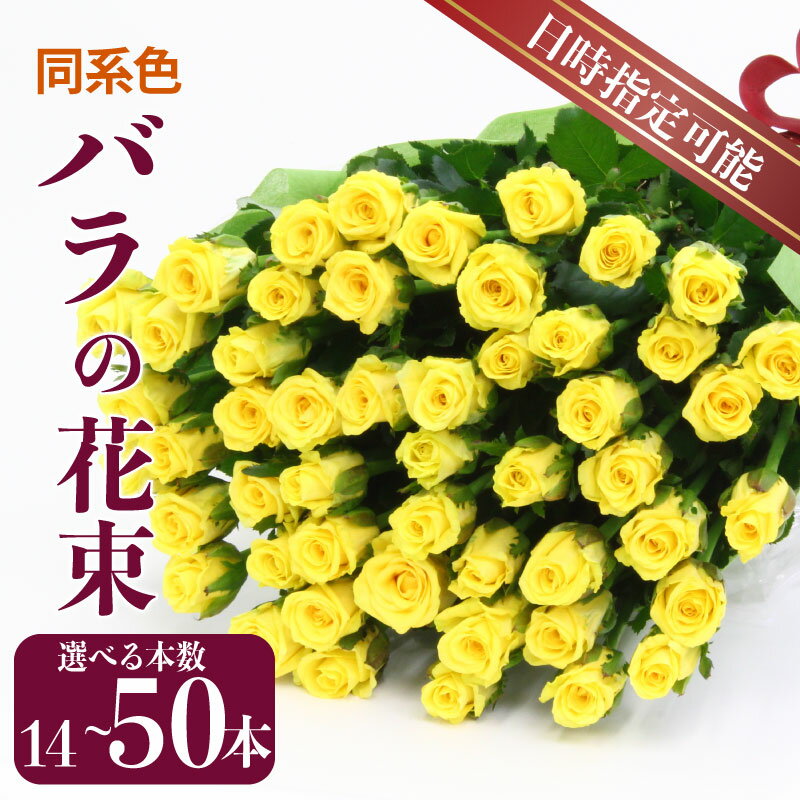 【ふるさと納税】 生産者直送！バラの花束 14本 20本 50本 色同色 おまかせ 日時指定可 バラ 生花 薔薇 花束 フラワーアレンジメント 記念日 誕生日 クリスマス 母の日 父の日 ギフト プレゼント 花 同色系 plan002_01 G02_03 G04_01
