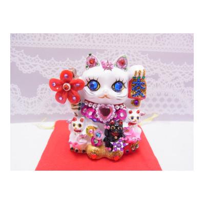 ふるさと納税 中間市 金運ゴージャス(SS) 可愛いインテリア招き猫(赤)