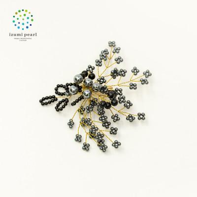 ふるさと納税 和泉市 「艶黒」つやぐろ　パールコサージュ(グレー)AN138