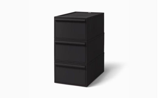 クローゼットシステム 引出しタイプM　3個組　CS-D2 3P (5色からお好きなカラーが選べる) ／ オールブラック 収納 ライクイット like-it 奈良県 葛城市【like100-5】_イメー