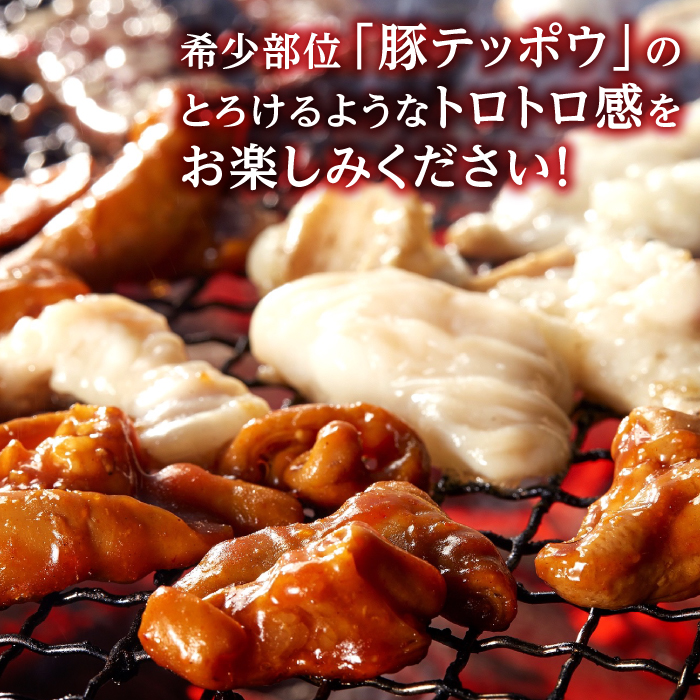 【12回 定期便 】 ホルモン 塩焼き・ニンニク味噌焼きセット 大容量セット 総計14.4kg / 肉 豚肉 直腸 豚テッポウ 希少部位 国産 / 南島原市 / はなぶさ [SCN143]_イメージ2
