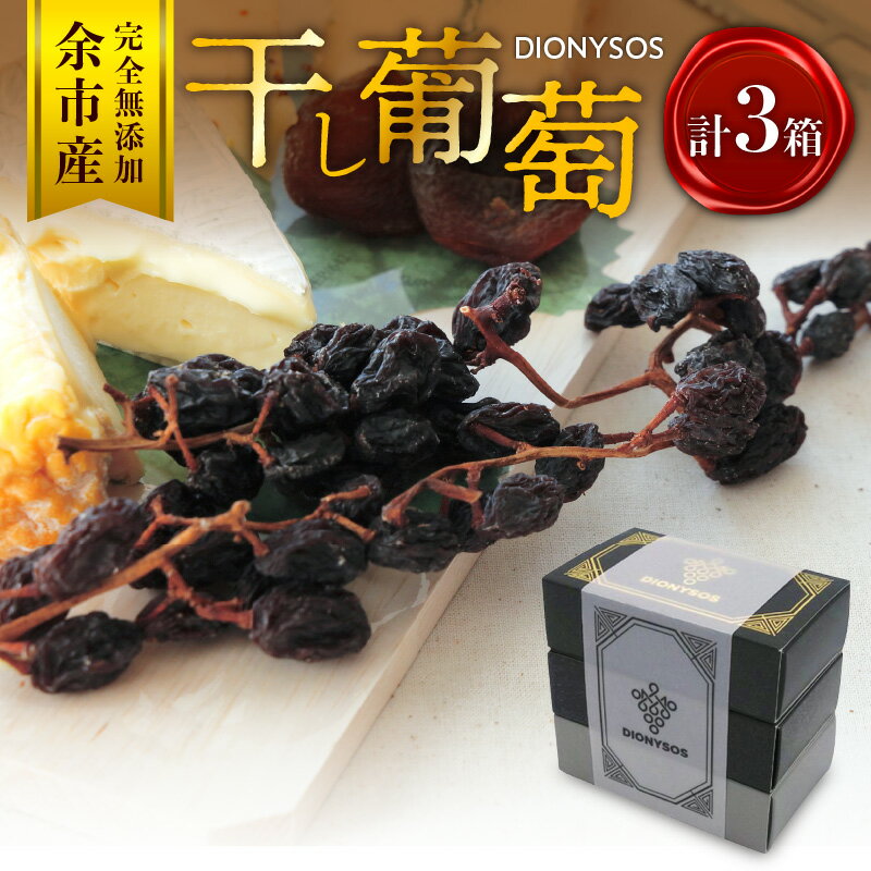 【ふるさと納税】【ギフトボックス】余市産 完全無添加 干し葡萄 DIONYSOS 2種 3箱セット レーズン セレクトワイン 旅路 ナイアガラ ソムリエ手作り 低温乾燥 天然酵素 完全無添加 北海道 余市町 送料無料