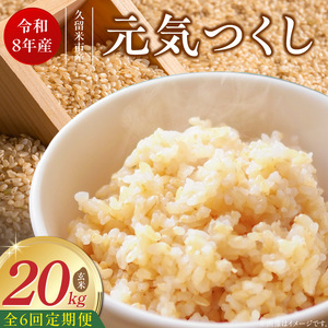 【定期便6回】【令和8年産 新米】福岡県産ブランド米元気つくし 玄米 20kg×6回 _  元気つくし 20kg お届け回数 6回 定期便 福岡県産 ブランド米 新米 福岡生まれ 品種 香り豊か ふっくら 食感 ご飯 おにぎり 弁当 お米 食品 お取り寄せ 九州 久留米市産 福岡県 久留米市 送料無料 _Tk117-06