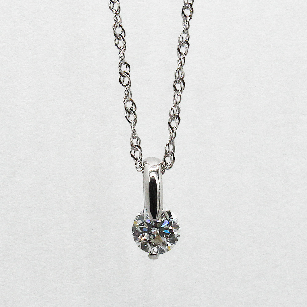 ダイヤモンド ペンダント 0.2ct K18WG 超目玉品 SIクラスHカラーカード式鑑定書付（21261）