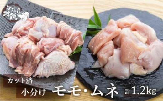 地鶏 鶏肉 飛騨地鶏 モモ肉 ムネ肉 カット済み 計1.2kg ～ 4.8kg 真空パック 小分け 便利 もも肉 モモ むね肉 ムネ 国産 地鶏 国産地鶏 唐揚げ チキンソテー 煮物 チキン南蛮 水炊き 飛騨市