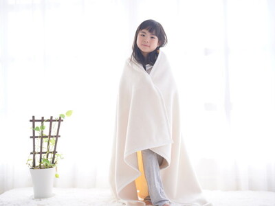 ジュニア綿毛布 (オーガニック綿使用)・毛布の町泉大津市産 [1598]