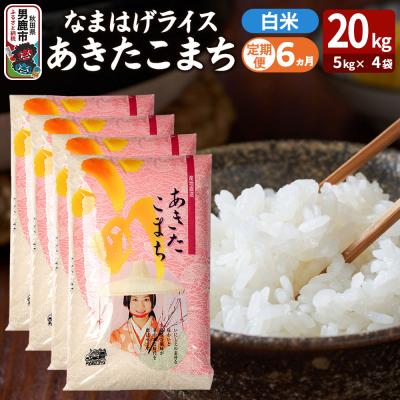 ふるさと納税 男鹿市 定期便6ヶ月『なまはげライス』あきたこまち 白米 20kg |23_ysu-312006