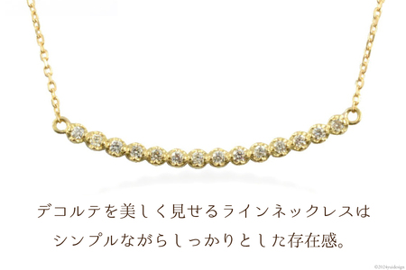 ダイヤモンド ライン ネックレス [シエロ 山梨県 中央市 21470923] イエローゴールド ダイヤ 18k 18金 pendant ライン 華奢 シンプル No.238600y