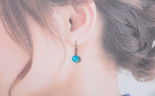 451.ジュエリー ピアス アクセサリー 湖水 ガラス細工 ハンドメイド 手作り 北海道 弟子屈町