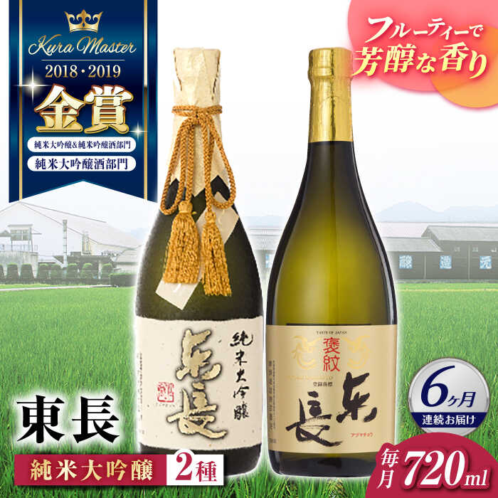 【ふるさと納税】【6回定期便】東長 純米大吟醸 贅沢飲み比べ 2種(純米大吟醸 東長 しずく搾り・褒紋東長) 720ml【瀬頭酒造】[NAH104]