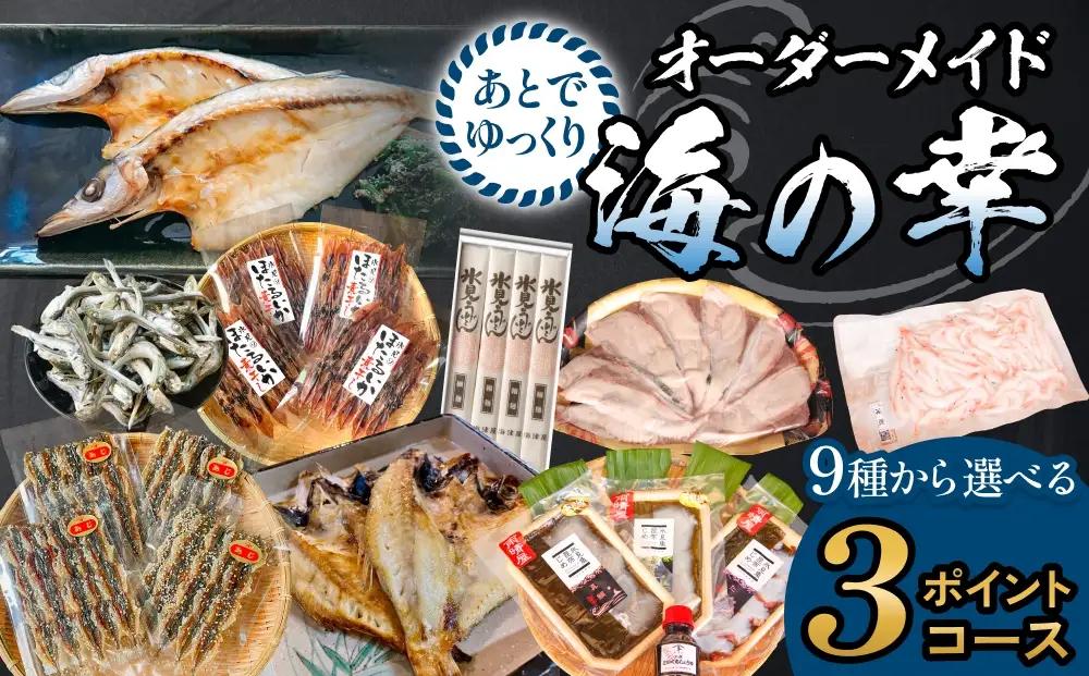 あとでゆっくりオーダーメイド海の幸【３ポイントコース】（のどぐろ・白えび・氷見産ぶり・ほたるいか等から選べる）  富山県 氷見市 干物 ぶりしゃぶ 昆布締め 氷見うどん　うどん