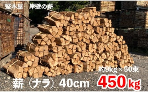 乾燥ナラ薪 40cm 約450kg 9kg × 50束 薪 まき 薪ストーブ 焚火 焚き火 炭火 キャンプ アウトドア 暖炉 ストーブ ファイヤー 炎 堅木屋 岸壁の薪