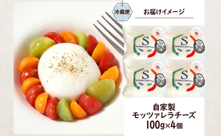 出来立て新鮮 モッツァレラチーズ100g  ×  4個セット 茅ケ崎産 加工食品 乳製品 チーズ 出来立て 神奈川県産 モッツァレラ 手作り Osteria e Bottega S 神奈川県 湘南 茅