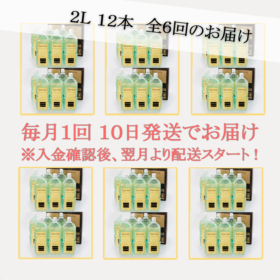 ＜定期便 Gaivota2箱(2L×12本)×6回＞北のハイグレード食品 天然シリカ水 ミネラルウォーター_イメージ2