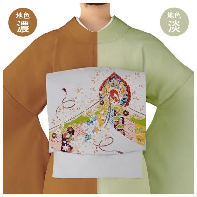 ふるさと納税 京都市 【和装振興応援プロジェクト】歳時記4月2「桜花祭」京手描友禅 染帯|染帯 着物 織物 |  | 01