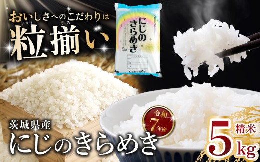 精米 にじのきらめき 5kg 茨城県下妻市産 【 お米 米 白米 ご飯 こめ にじのきらめき 令和7年産 茨城県産 】