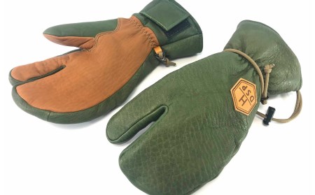 スキーグローブ 　三本指　グリーン　SS　