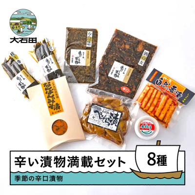 ふるさと納税 大石田町 漬物 辛口 辛い漬物 食べ比べセット 辛・辛セット(季節の漬物8種類程度)