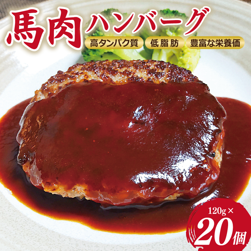桜文 馬肉ハンバーグ 総量2.4kg（120g×20個） 個包装 G1737