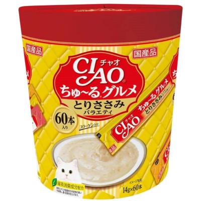 ふるさと納税 静岡市 いなば　猫・CIAOちゅ〜るグルメ　とりささみバラエティ　(14g×60本)×8箱