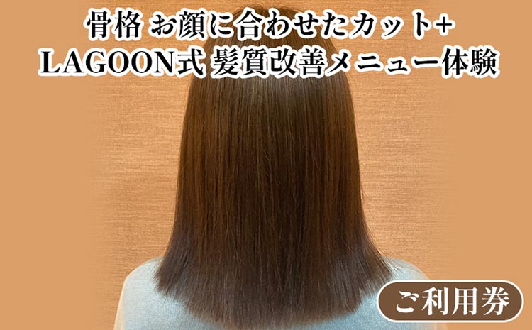 
            骨格 お顔に合わせたカット + LAGOON式 髪質改善メニュー 《体験 ご利用券 美容 サロン 美容室 ヘアケア トレーニング ケア 美容体験 チケット》
          